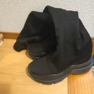 yello 블랙 싸이하이 부츠 롱 부츠 Y 로고 포함