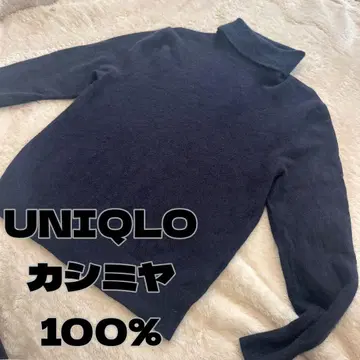UNIQLO 캐시미어 네이비 터틀넥 니트 긴팔