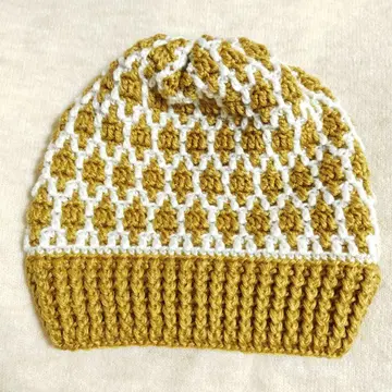비니 35 니트 모자 꽃 손뜨개질 핸드메이드 모자 머스타드 화이트