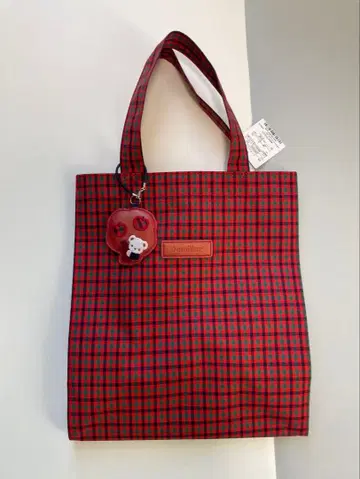 familiar 파밀리아 토트백 빨간색 깅엄 체크 대형 토트