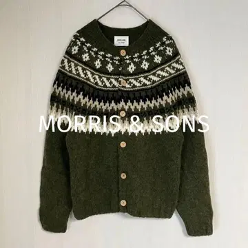 새상품급 모리스&선즈 청키 노르딕 가디건 울 하이넥