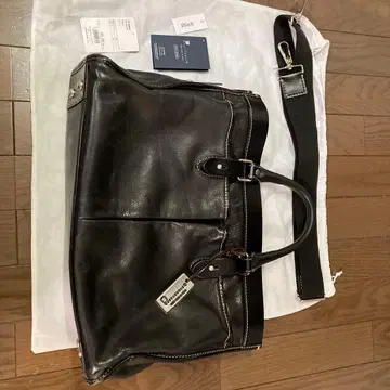 STEFFANOMANO 블랙 천연 가죽 비즈니스 백