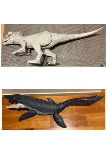 특대형 슈퍼 빅 인도 미니무스 렉스 모사사우루스 2체 세트