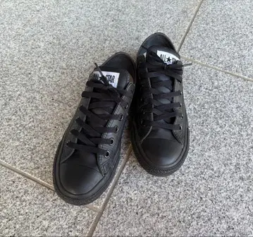 컨버스 블랙 가죽 24.5cm