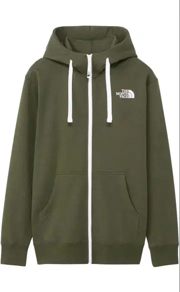 THE NORTH FACE 리어뷰 풀 지퍼 후디 카키 M