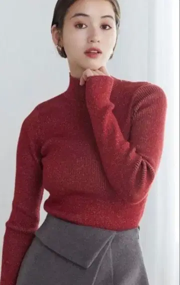 바이컬러 라메 니트