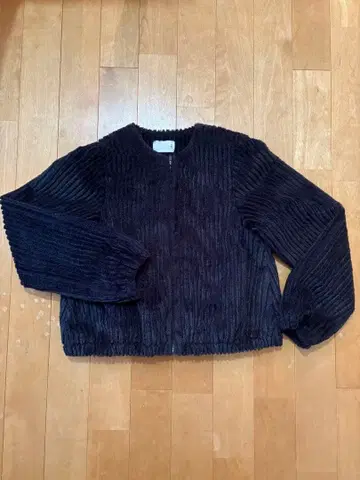 KBF 블랙 집업 퍼 블루종