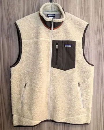 patagonia 플리스 베스트 크림색