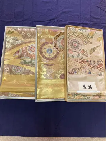 후쿠로 오비 세트 교토 니시진 교게이 직물 3개 세트