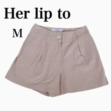 하립투 쉘 버튼 하이웨스트 숏팬츠 M 린넨 면 핑크