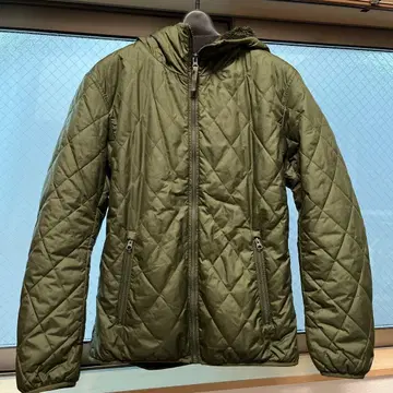 UNIQLO 올리브 그린 퀼팅 자켓 후드 부착 M 사이즈