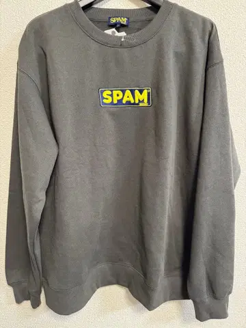 새상품 SPAM 브랜드 그레이 맨투맨 LL 로고 스팸 택