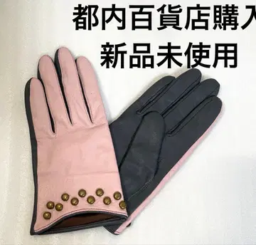 도큐 백화점 구매. 여성용 가죽 그로브 핑크 그레이