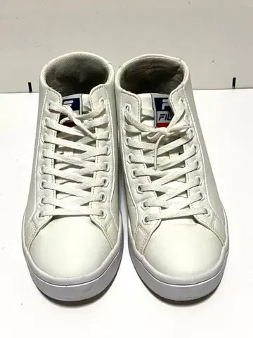 FILA 화이트 하이컷 스니커즈 24.5cm 통굽 인솔