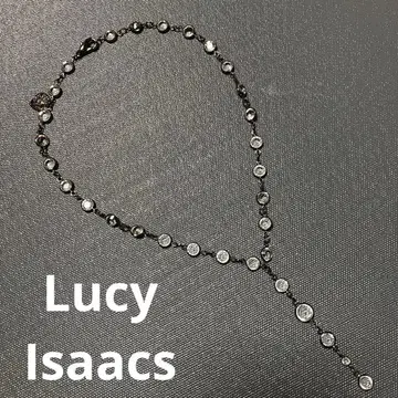 루시 아이작스 Lucy Isaacs 유리 스톤 목걸이 블랙