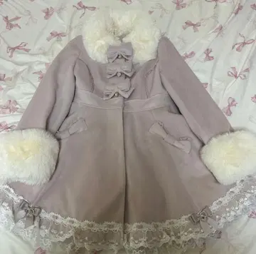 LIZLISA 백 티어드 리본 코트 핑크 리즈리사