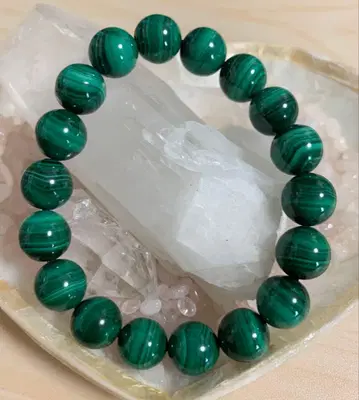 5A 초고품질 맬러카이트 팔찌 10mm 구슬 미사용 새상품