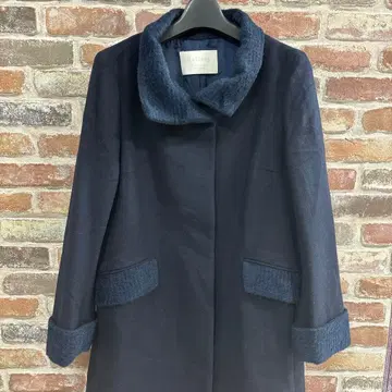 BALLSEY 네이비 플리스 옷깃 코트 투모로우랜드 38 캐시미어 혼방