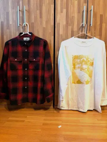 웨스턴 셔츠 + 롱 T 셔츠 세트 써니클라우드 MEDE 19F