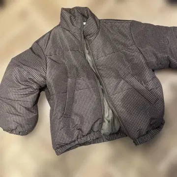 체크 무늬 다운 자켓 L 사이즈 택 없음 시착만 한 상품