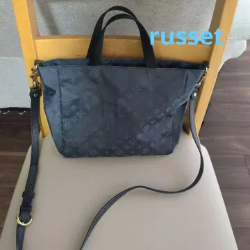 russet 다크 블루 나일론 토트백