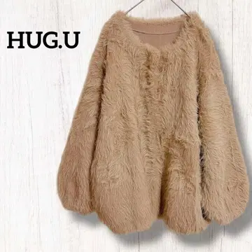 HUG.U 2025AW 신상 페더 니트 가디건 라떼 베이지