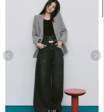 fray id 프레이 아이디 더블 센터라인 데님 블랙 0