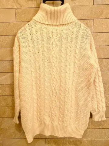 Spick & Span Noble 캐시미어 케이블 짜임 터틀넥 스웨터