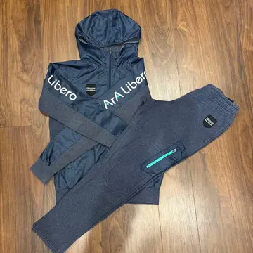 Kappa 후드 부착 저리 세트 다크 블루 셋업