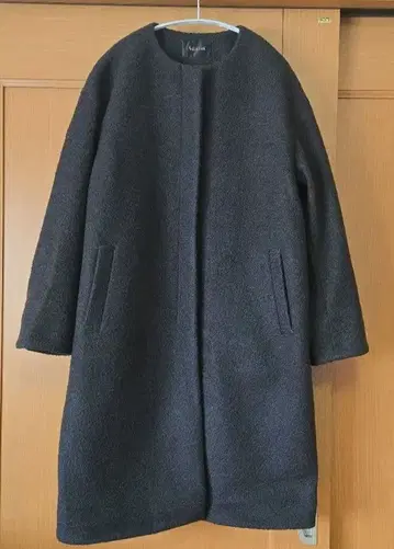 심플 노카라 롱 코트