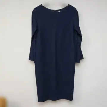 네이비 긴팔 원피스 무릎 기장