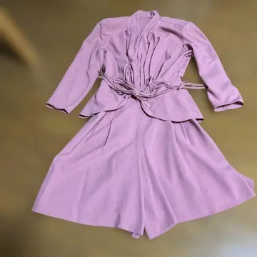 핑크 울 혼방 셋업