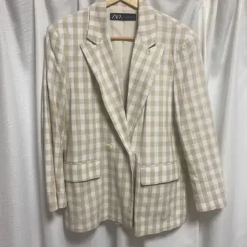 ZARA 베이지 깅엄 체크