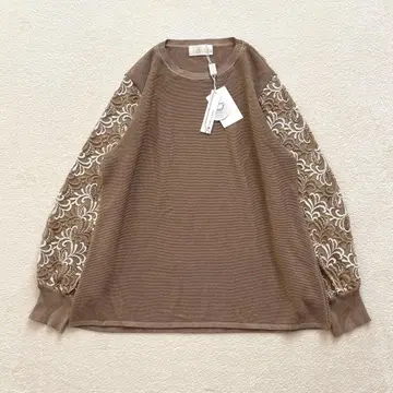 새상품 ROYAL VERDY 플라워 레이스 크루넥 니트 LL XL