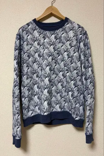 새상품급 Misericordia 네이비 맨투맨 파도 프린트 남성용 M