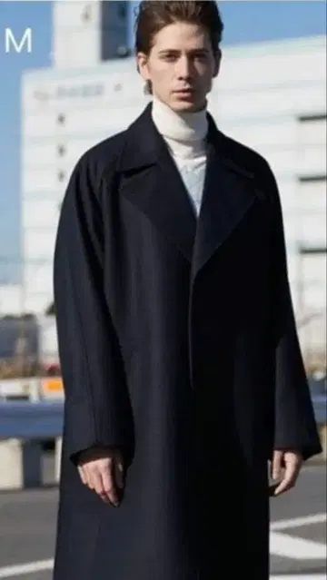 LIDNM 라이트 멜톤 랩 코트 [ 네이비 ]