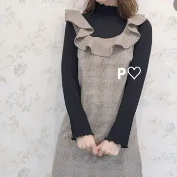 An MILLE 체크 프릴 원피스 안미르