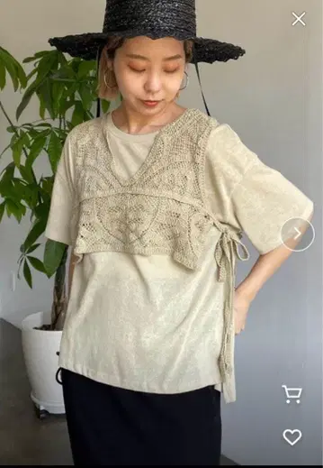 CAPRICIEUX LE'MAGE 크로셰 레이스 T셔츠 SET