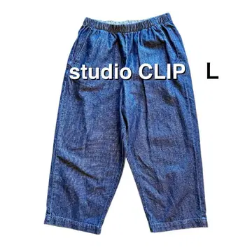 컨디션 최상 studio CLIP 벌룬 데님 팬츠 인디고 허리밴딩