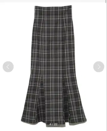 하이웨스트 타이트 헤 플레어 체크 스커트 snidel