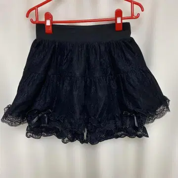 princess melody 레이스 겹침 치마바지 블랙