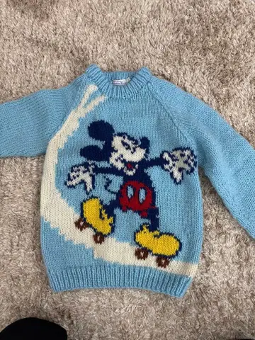미키마우스 니트 스웨터 스카이블루