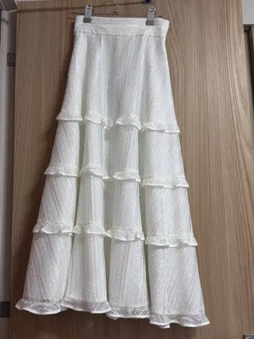 ADEAM 화이트 레이스 롱 스커트 사이즈 0