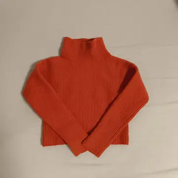 폴로 랄프 로렌 오렌지 리브 터틀넥 스웨터