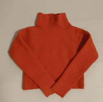 폴로 랄프 로렌 오렌지 리브 터틀넥 스웨터