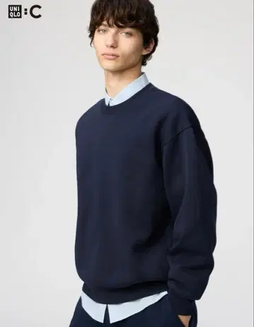 [새상품] UNIQLO C 오버사이즈 스웨트 셔츠 네이비 XL