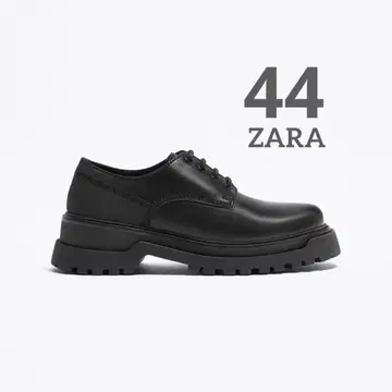 ZARA 가죽 신발 남성용 택 포함 미사용 새상품 44 블랙