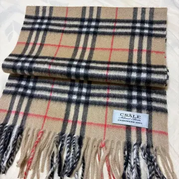 캐시미어 100% 머플러 베이지 체크 무늬 캐시미어 스톨 남녀 공용