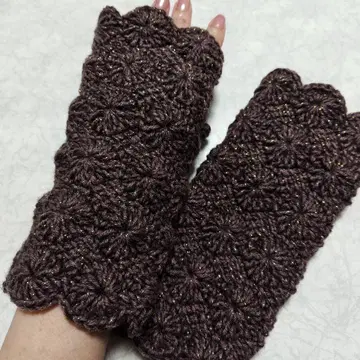 07 따뜻한 핸드 워머 브라운 라메 암워머 핸드메이드