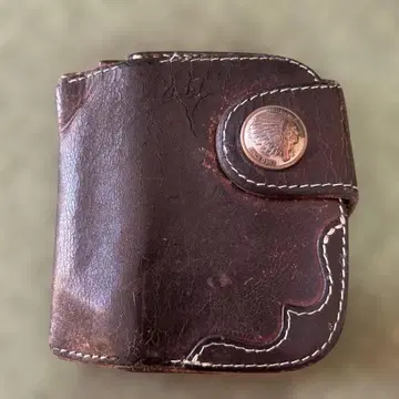 레드문 가죽 접이식 지갑 정크제품